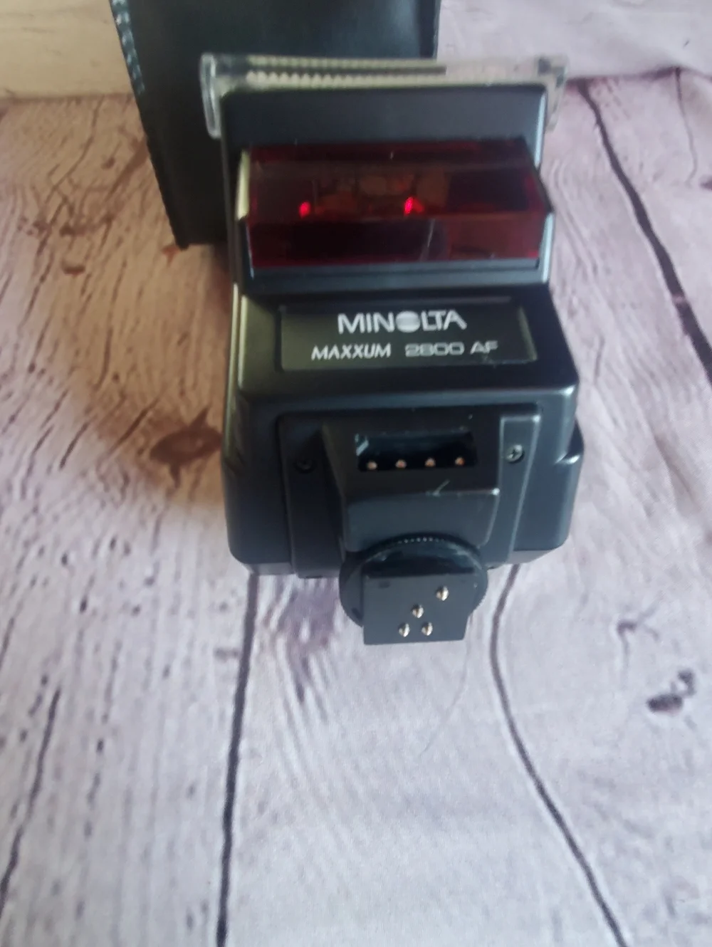 Minolta Maxxum 2800 AF Flash Light Unit Shoe-mount Electronic Flash Unit W/ Case